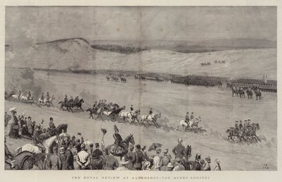 De Koninklijke Review in Aldershot, de Koningin arriveert door Frank Dadd